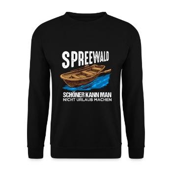 Cooles Spreewald Ostdeutschland Design - Unisex Pullover - Schwarz - Vorne - Alina (178cm) & Michal (187cm)