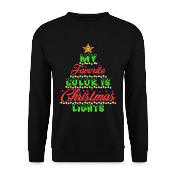 My Favorite Color is Christmas Lights - Unisex Sweatshirt - black - Front - Alina (178cm) & Michal (187cm)