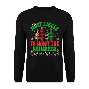 Les plus susceptibles de tirer sur l’arbre de Noël des rennes - Sweat-shirt Unisexe - noir - Devant - Alina (178cm) & Michal (187cm)