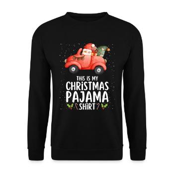 Christmas Pajamas Pajamas Sleepshirt - Unisex Sweatshirt - black - Front - Alina (178cm) & Michal (187cm)