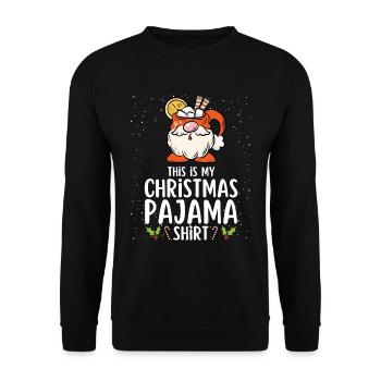 Christmas Pajamas Pajamas Sleepshirt - Unisex Sweatshirt - black - Front - Alina (178cm) & Michal (187cm)
