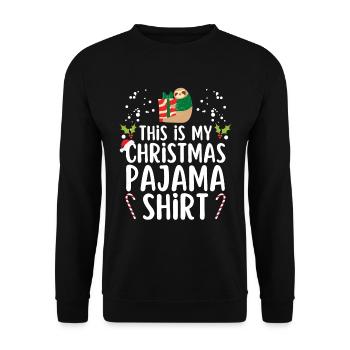 Christmas Pajamas Pajamas Sleepshirt - Unisex Sweatshirt - black - Front - Alina (178cm) & Michal (187cm)