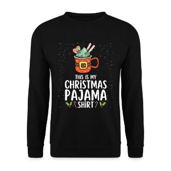 Christmas Pajamas Pajamas Sleepshirt - Unisex Sweatshirt - black - Front - Alina (178cm) & Michal (187cm)