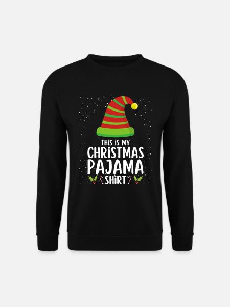 Weihnachten Pyjama Schlafanzug Schlafshirt - Unisex Pullover - Schwarz