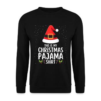 Christmas Pajamas Pajamas Sleepshirt - Unisex Sweatshirt - black - Front - Alina (178cm) & Michal (187cm)