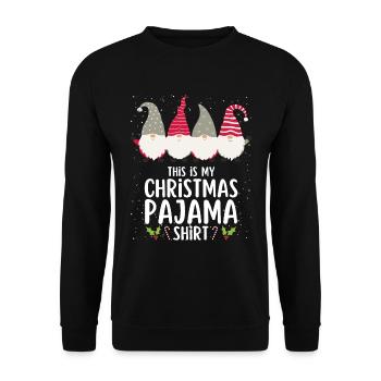 Christmas Pajamas Pajamas Sleepshirt - Unisex Sweatshirt - black - Front - Alina (178cm) & Michal (187cm)