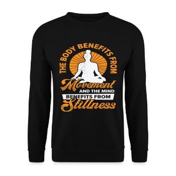 Serenity Meditating Yoga Fan Spiritual Relaxation - Unisex Sweatshirt - black - Front - Alina (178cm) & Michal (187cm)