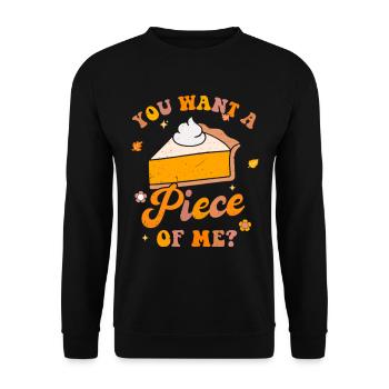 Tarte à la citrouille Thanksgiving Vous voulez un morceau de moi - Sweat-shirt Unisexe - noir - Devant - Alina (178cm) & Michal (187cm)