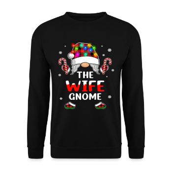 The Wife Gnome Christmas Family Matching Pajama - Unisex Sweatshirt - black - Front - Alina (178cm) & Michal (187cm)