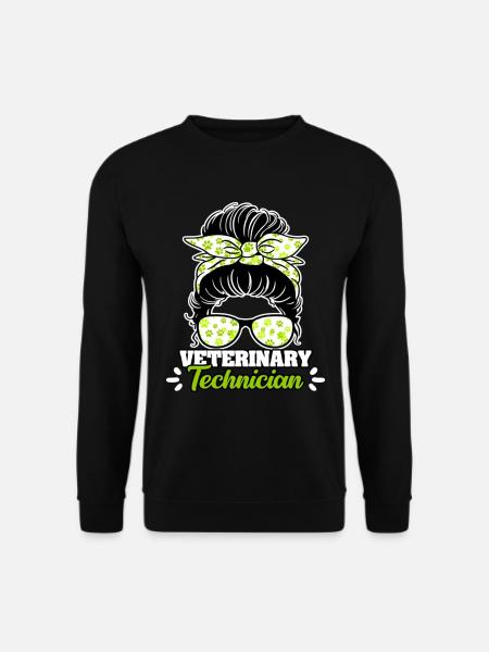 Veterinary Technician Messy Bun - Unisex Sweatshirt - black