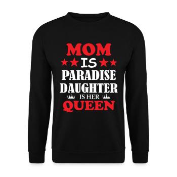 Maman est la fille du paradis est sa reine - Sweat-shirt Unisexe - noir - Devant - Alina (178cm) & Michal (187cm)