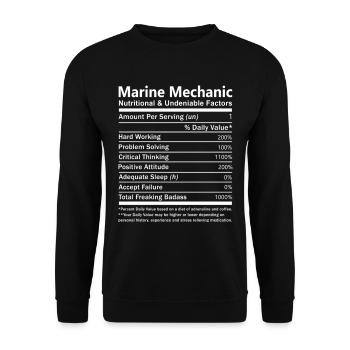 Marine Mechanic Nutritional And Undeniable Factors - Unisex Sweatshirt - black - Front - Alina (178cm) & Michal (187cm)