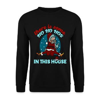 Il y a des Ho Ho Ho Hos dans cette maison Danse du Père Noël - Sweat-shirt Unisexe - noir - Devant - Alina (178cm) & Michal (187cm)
