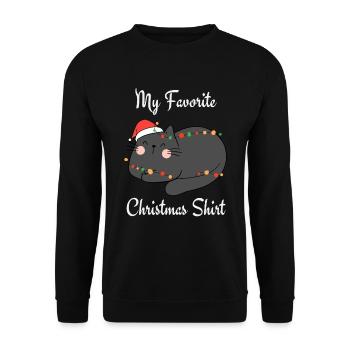 Ma chemise de Noël préférée - Sweat-shirt Unisexe - noir - Devant - Alina (178cm) & Michal (187cm)
