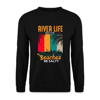 Cool Kayak Nature Outdoor Sport Motif - Sweat-shirt Unisexe - noir - Devant - Alina (178cm) & Michal (187cm)