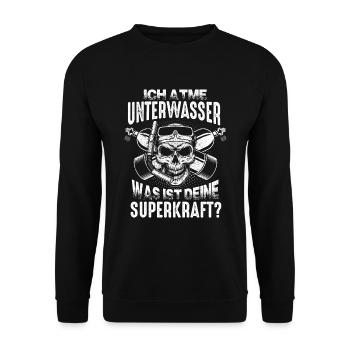 Motif de sports extrêmes de plongeur en haute mer cool - Sweat-shirt Unisexe - noir - Devant - Alina (178cm) & Michal (187cm)