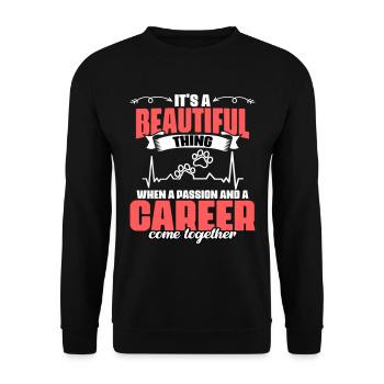 It's A Beautiful Thing Awesome Veterinary Crew - Unisex Pullover - Schwarz - Vorne - Alina (178cm) & Michal (187cm)