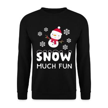 Winter Snow Much Fun Snowman - Unisex Sweatshirt - black - Front - Alina (178cm) & Michal (187cm)