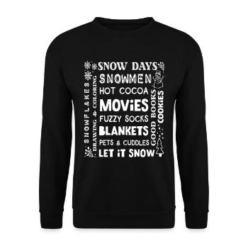 Vacances d’hiver Attirer les amoureux des neiges Chat Chien - Sweat-shirt Unisexe - noir - Devant - Alina (178cm) & Michal (187cm)