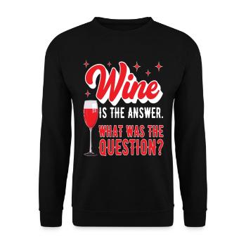 Le vin est la réponse Quelle était la question drôle - Sweat-shirt Unisexe - noir - Devant - Alina (178cm) & Michal (187cm)