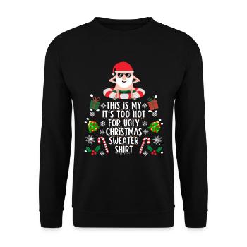Trop chaud pour une chemise de noël moche - Sweat-shirt Unisexe - noir - Devant - Alina (178cm) & Michal (187cm)