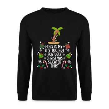 Chemise pull de Noël trop chaude pour moche - Sweat-shirt Unisexe - noir - Devant - Alina (178cm) & Michal (187cm)