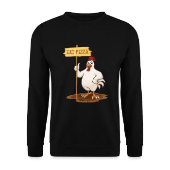 Eat Pizza Vegan Vegan Food Animal Motif - Unisex Sweatshirt - black - Front - Alina (178cm) & Michal (187cm)
