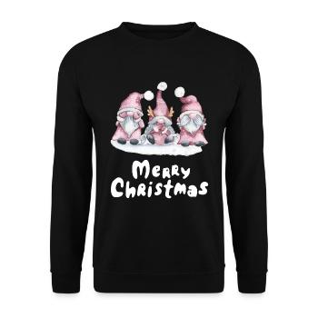 Joyeux Noël Drôle de Chemise de Noël - Sweat-shirt Unisexe - noir - Devant - Alina (178cm) & Michal (187cm)