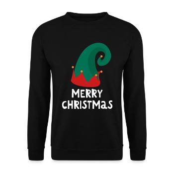 Merry Christmas Lustiges Weihnachtsshirt - Unisex Pullover - Schwarz - Vorne - Alina (178cm) & Michal (187cm)