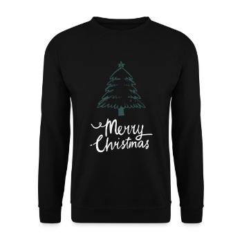Merry Christmas Lustiges Weihnachtsshirt - Unisex Pullover - Schwarz - Vorne - Alina (178cm) & Michal (187cm)