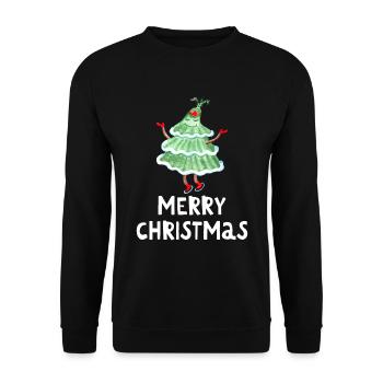 Joyeux Noël Drôle de Chemise de Noël - Sweat-shirt Unisexe - noir - Devant - Alina (178cm) & Michal (187cm)