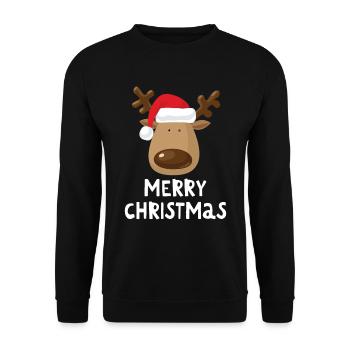 Joyeux Noël Drôle de Chemise de Noël - Sweat-shirt Unisexe - noir - Devant - Alina (178cm) & Michal (187cm)