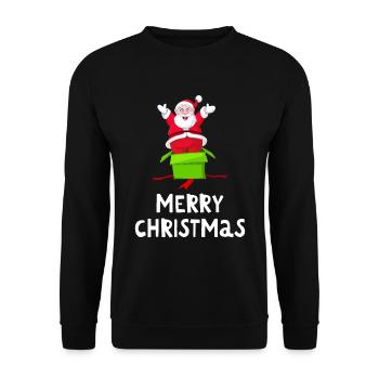 Merry Christmas Lustiges Weihnachtsshirt - Unisex Pullover - Schwarz - Vorne - Alina (178cm) & Michal (187cm)