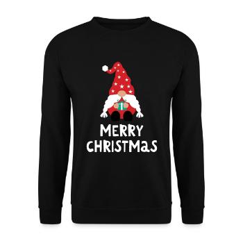 Merry Christmas Lustiges Weihnachtsshirt - Unisex Pullover - Schwarz - Vorne - Alina (178cm) & Michal (187cm)