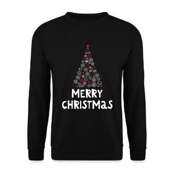 Merry Christmas Lustiges Weihnachtsshirt - Unisex Pullover - Schwarz - Vorne - Alina (178cm) & Michal (187cm)