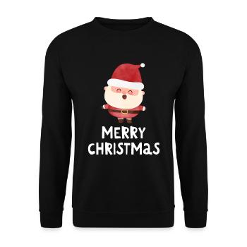 Merry Christmas Lustiges Weihnachtsshirt - Unisex Pullover - Schwarz - Vorne - Alina (178cm) & Michal (187cm)