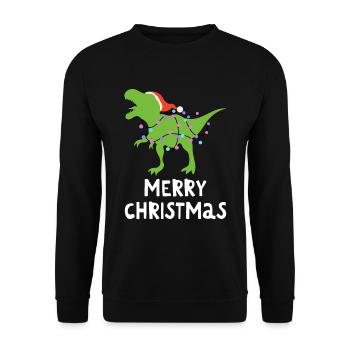 Joyeux Noël Drôle de Chemise de Noël - Sweat-shirt Unisexe - noir - Devant - Alina (178cm) & Michal (187cm)