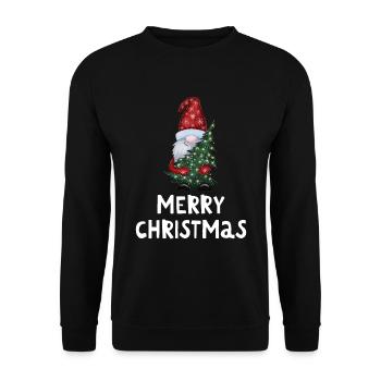 Merry Christmas Lustiges Weihnachtsshirt - Unisex Pullover - Schwarz - Vorne - Alina (178cm) & Michal (187cm)