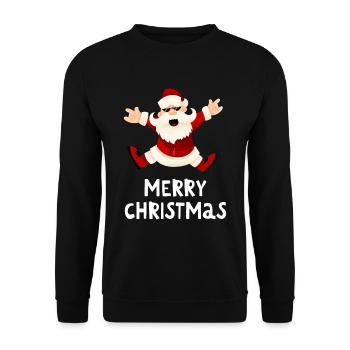 Joyeux Noël Drôle de Chemise de Noël - Sweat-shirt Unisexe - noir - Devant - Alina (178cm) & Michal (187cm)