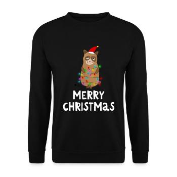 Joyeux Noël Drôle de Chemise de Noël - Sweat-shirt Unisexe - noir - Devant - Alina (178cm) & Michal (187cm)