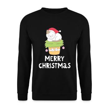 Merry Christmas Lustiges Weihnachtsshirt - Unisex Pullover - Schwarz - Vorne - Alina (178cm) & Michal (187cm)