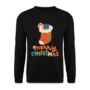 Joyeux Noël Drôle de Chemise de Noël - Sweat-shirt Unisexe - noir - Devant - Alina (178cm) & Michal (187cm)