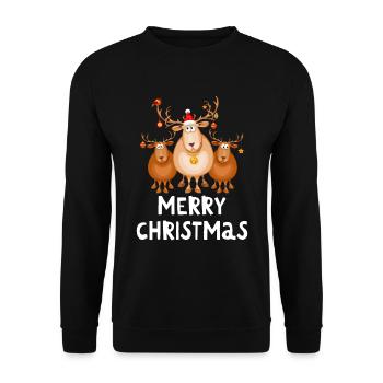 Joyeux Noël Drôle de Chemise de Noël - Sweat-shirt Unisexe - noir - Devant - Alina (178cm) & Michal (187cm)