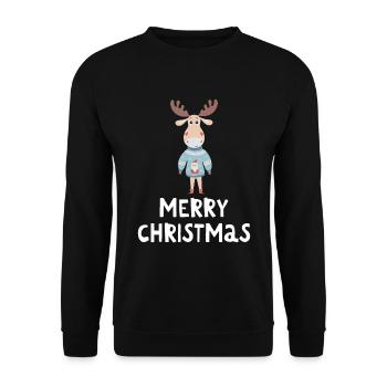 Joyeux Noël Drôle de Chemise de Noël - Sweat-shirt Unisexe - noir - Devant - Alina (178cm) & Michal (187cm)