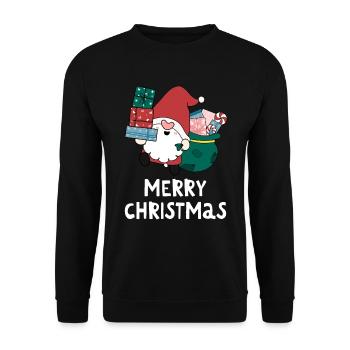 Merry Christmas Lustiges Weihnachtsshirt - Unisex Pullover - Schwarz - Vorne - Alina (178cm) & Michal (187cm)