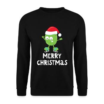 Joyeux Noël Drôle de Chemise de Noël - Sweat-shirt Unisexe - noir - Devant - Alina (178cm) & Michal (187cm)