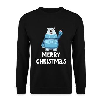 Merry Christmas Lustiges Weihnachtsshirt - Unisex Pullover - Schwarz - Vorne - Alina (178cm) & Michal (187cm)
