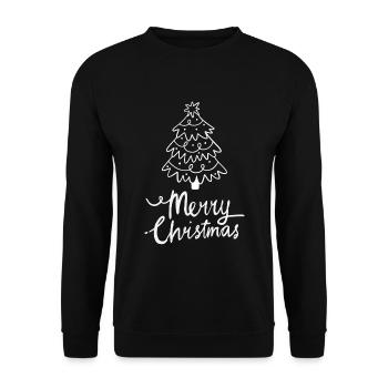 Merry Christmas Lustiges Weihnachtsshirt - Unisex Pullover - Schwarz - Vorne - Alina (178cm) & Michal (187cm)