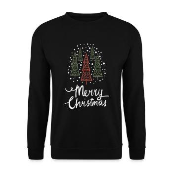 Merry Christmas Lustiges Weihnachtsshirt - Unisex Pullover - Schwarz - Vorne - Alina (178cm) & Michal (187cm)