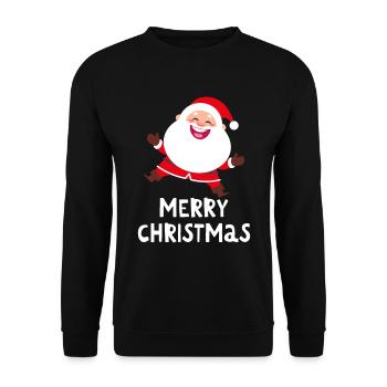 Merry Christmas Lustiges Weihnachtsshirt - Unisex Pullover - Schwarz - Vorne - Alina (178cm) & Michal (187cm)